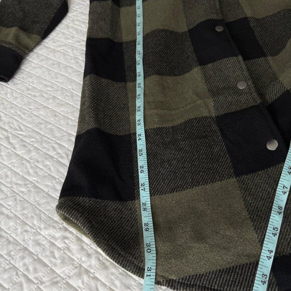Bb Dakota Steve Madden Oversized Plaid Shirt Jacket Size S Green & Black - Picture 9 of 10